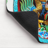 クールで中国のでカラフルなドラゴンのペンキのはすの花 マウスパッド (コーナー)