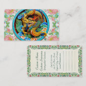 クールで中国のでカラフルなドラゴンのペンキのはすの花 名刺 (正面/裏面)