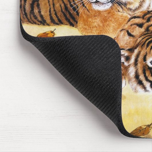 クールで中国ので柔らかいトラの残りの日没の芸術 マウスパッド (コーナー)