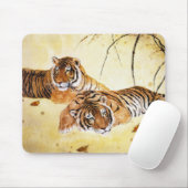 クールで中国ので柔らかいトラの残りの日没の芸術 マウスパッド (マウス)