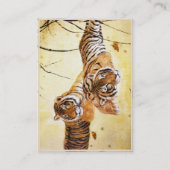 クールで中国ので柔らかいトラの残りの日没の芸術 名刺 (裏面)