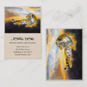 クールで中国ので柔らかいトラの残りの日没草原の芸術 名刺 (正面/裏面)
