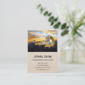 クールで中国ので柔らかいトラの残りの日没草原の芸術 名刺 (スタンド正面)