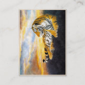 クールで中国ので柔らかいトラの残りの日没草原の芸術 名刺 (裏面)
