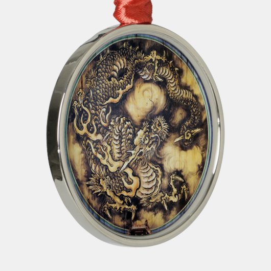 クールで伝統的な日本の東洋のドラゴン木芸術 メタルオーナメント (右)