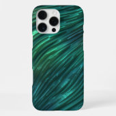 クールで個性的なダークティールブルーとグリーンの3Dアートパターン iPhoneケース (裏面)