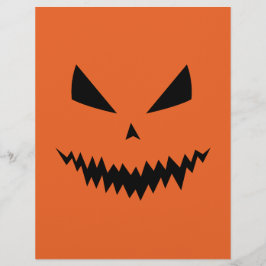 クールで怖いジャック・オ・ランタン顔のハロウィンフライヤー チラシ