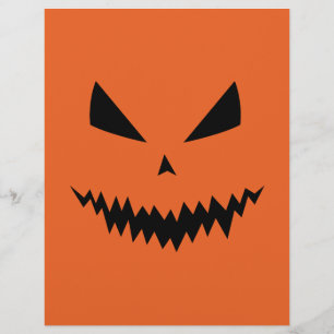 クールで怖いジャック・オ・ランタン顔のハロウィンフライヤー チラシ