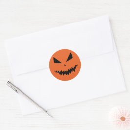 クールで怖いジャック・オ・ランタン ハロウィン 黒 オレンジ ラウンドシール