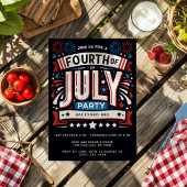 クールで愛国的な7月4日のパーティー 招待状