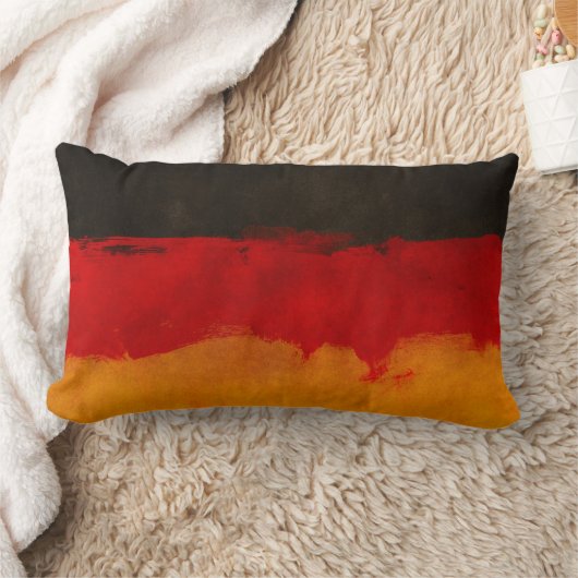クールで抽象的なドイツの旗の枕かあなたのイメージ ランバークッション (ブランケット)