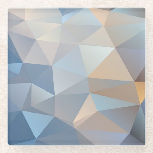 クールで抽象的な三角形パターン ガラスコースター (正面)