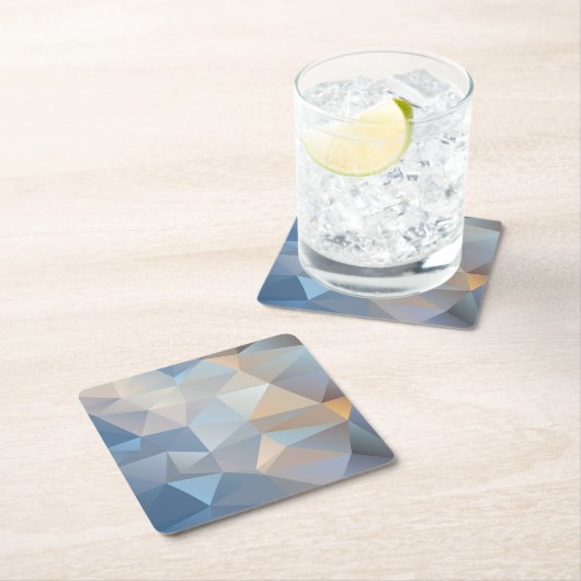 クールで抽象的な三角形パターン スクエアペーパーコースター (インサイチュ)