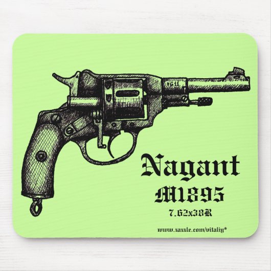 クールで旧式なNagantリボルバーグラフィックのmousepad マウスパッド (正面)