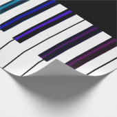 クールで暗くサイケデリックなピアノ鍵 ラッピングペーパー (角)