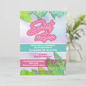 クールで楽しいネオンテープのストライプ スイート16招待状 招待状 (スタンド正面)