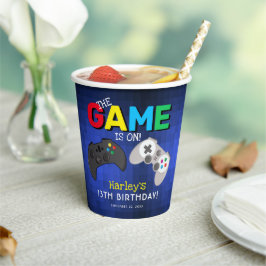 クールで楽しいビデオゲームの誕生日パーティー 紙コップ