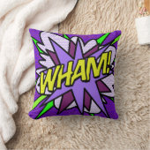 クールで楽しい漫画本のWHAMモダンパープル クッション (ブランケット)