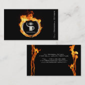 クールで燃えるようなDJの名刺 名刺 (正面/裏面)