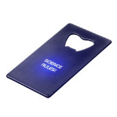 クールで白熱［赤熱］光を放つな原子|科学の規則! クレジットカード栓抜き (裏面アングル)