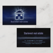 クールで白熱［赤熱］光を放つな家の不動産の名刺 名刺 (正面/裏面)