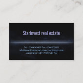 クールで白熱［赤熱］光を放つな家の不動産の名刺 名刺 (裏面)