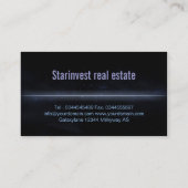 クールで白熱［赤熱］光を放つな家の不動産の名刺 名刺 (裏面)