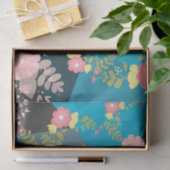 クールで粋でシックでかわいいピンクのガーリーな花のフラミンゴ 薄葉紙 (ギフト)