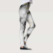 クールで粋で多彩な大理石の顔パターン灰色の金ゴールド レギンス (右)