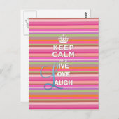 クールで粋な引用文は"保ちます平静および生きている愛笑い"を ポストカード (正面/裏面)