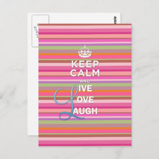 クールで粋な引用文は"保ちます平静および生きている愛笑い"を ポストカード (正面/裏面)