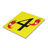 クールで赤いチリペッパーの熱い第4 4タイル タイル (側面)