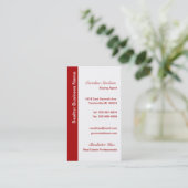 クールで赤い不動産業者の名刺 名刺 (スタンド正面)