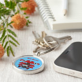 クールで赤い男爵の平らなkeychainのデザイン キーホルダー (側面)