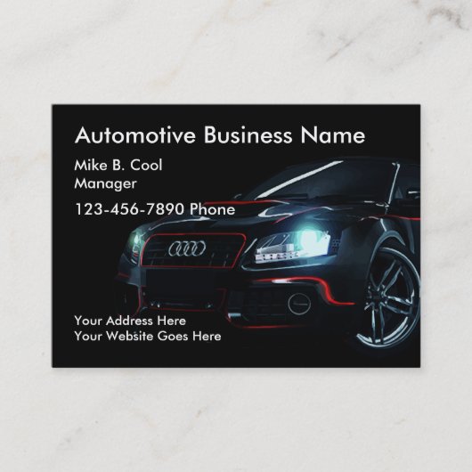 クールで車のなサービス業カード 名刺 (正面)