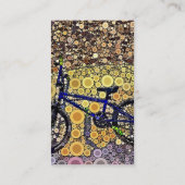 クールで青いバイクの同心円のモザイク模様 名刺 (裏面)