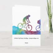 クールで青いバイクもしくは自転車に乗る人 カード (裏面)