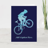 クールで青いバイクもしくは自転車に乗る人 カード (正面)