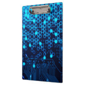 クールで青い電子回路板六角形パターン クリップボード (左)