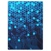 クールで青い電子回路板六角形パターン クリップボード (裏面)