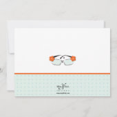 クールで青およびオレンジ夏のサングラスの招待状 招待状 (裏面)