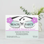 クールで青および紫色の夏のサングラスの招待状 招待状 (スタンド正面)