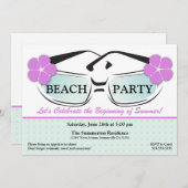 クールで青および紫色の夏のサングラスの招待状 招待状 (正面/裏面)