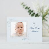 クールで青く平らな写真は感謝していしています サンキューカード (スタンド正面)