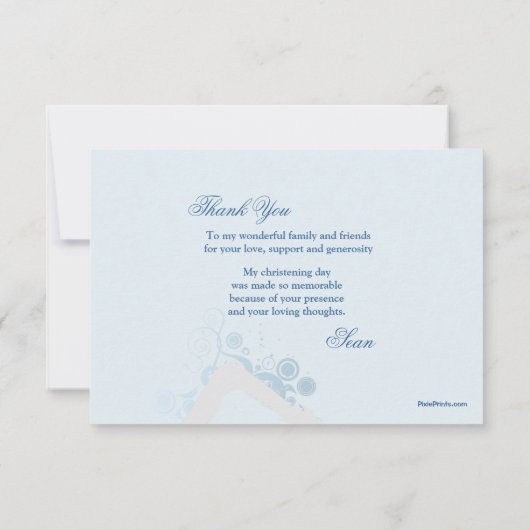 クールで青く平らな写真は感謝していしています サンキューカード (裏面)