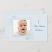 クールで青く平らな写真は感謝していしています サンキューカード (正面/裏面)