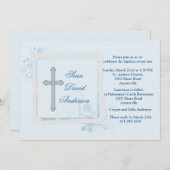 クールで青く平らな宗教招待状 招待状 (正面/裏面)