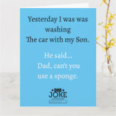 クールで面白いパパジョークのデザイングリーティングカード カード (黄色い花)