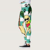 クールで黄色いラブラドールのサングラスのラブラドールのお母さん レギンス (左)