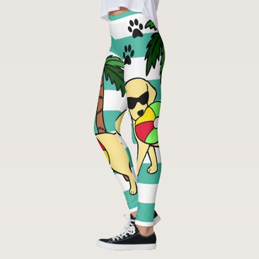 クールで黄色いラブラドールのサングラスのラブラドールのお母さん レギンス (左)